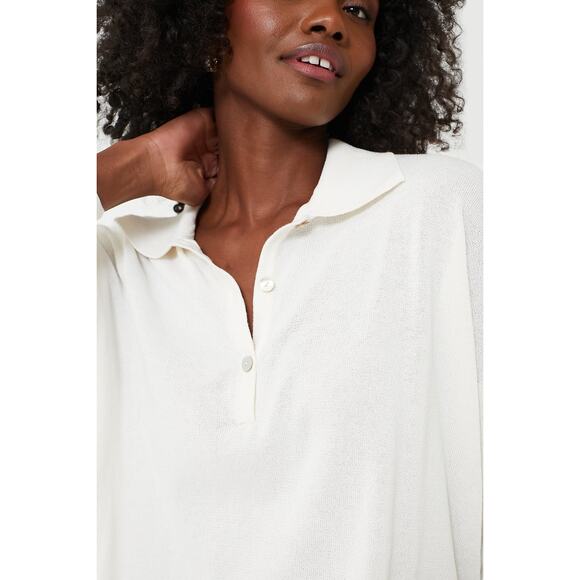 TUCKERNUCK White Clayton Long Sleeve Knit Polo Size XS/S NWT - Picture 5 of 7